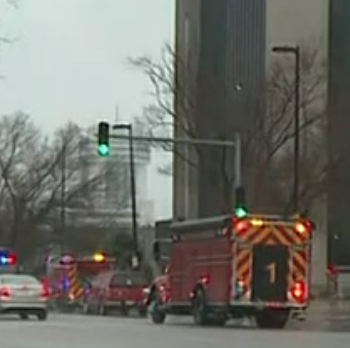 Hazmat crews from the Wichita Fire Department on the scene Monday afternoon -photo courtesy KWCH