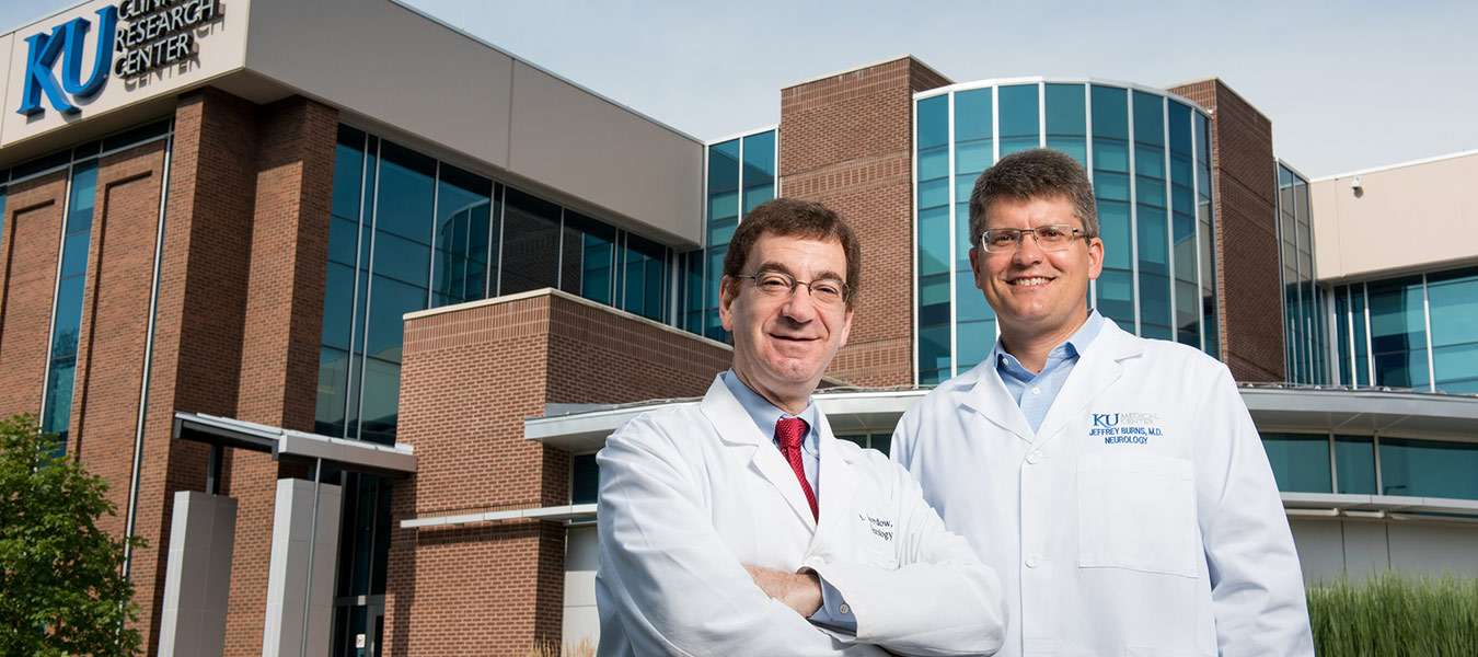 Russell Swerdlow, M.D. and&nbsp;&nbsp;Jeff Burns, M.D. of the University of Kansas Alzheimer's Disease Center. (Photo by KU News Service)