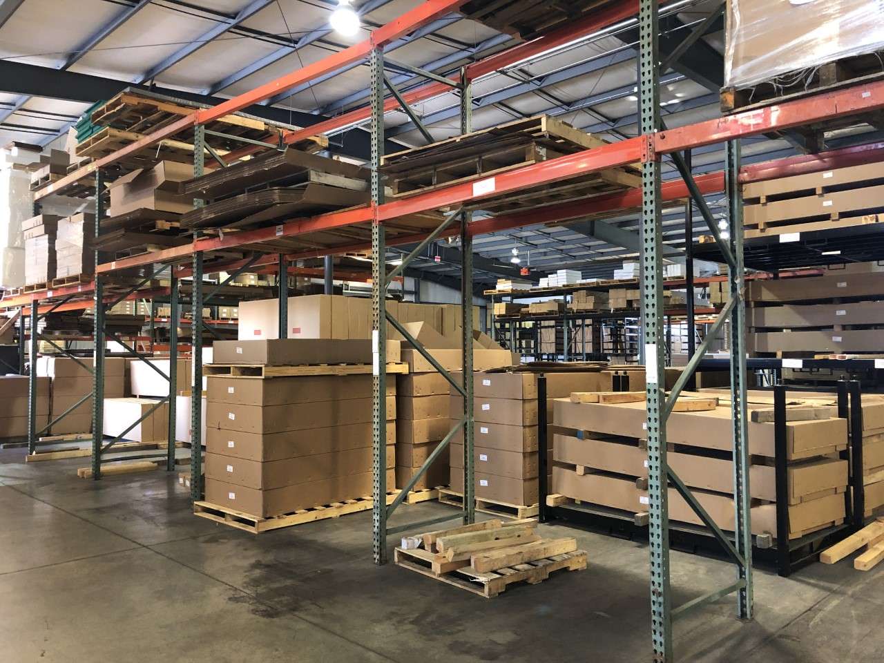 Parts wait in a holding area until they are ready for assembly. Subcontractors manufacture components that are assembled, packaged and then shipped.&nbsp;