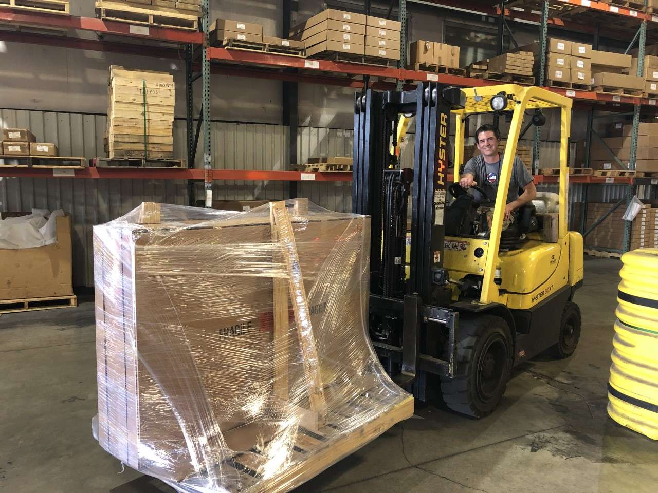 Finished products are loaded onto trucks for shipping. The company currently has two loading docks. The expansion will add two additional docks to keep up with demand for quicker shipping.