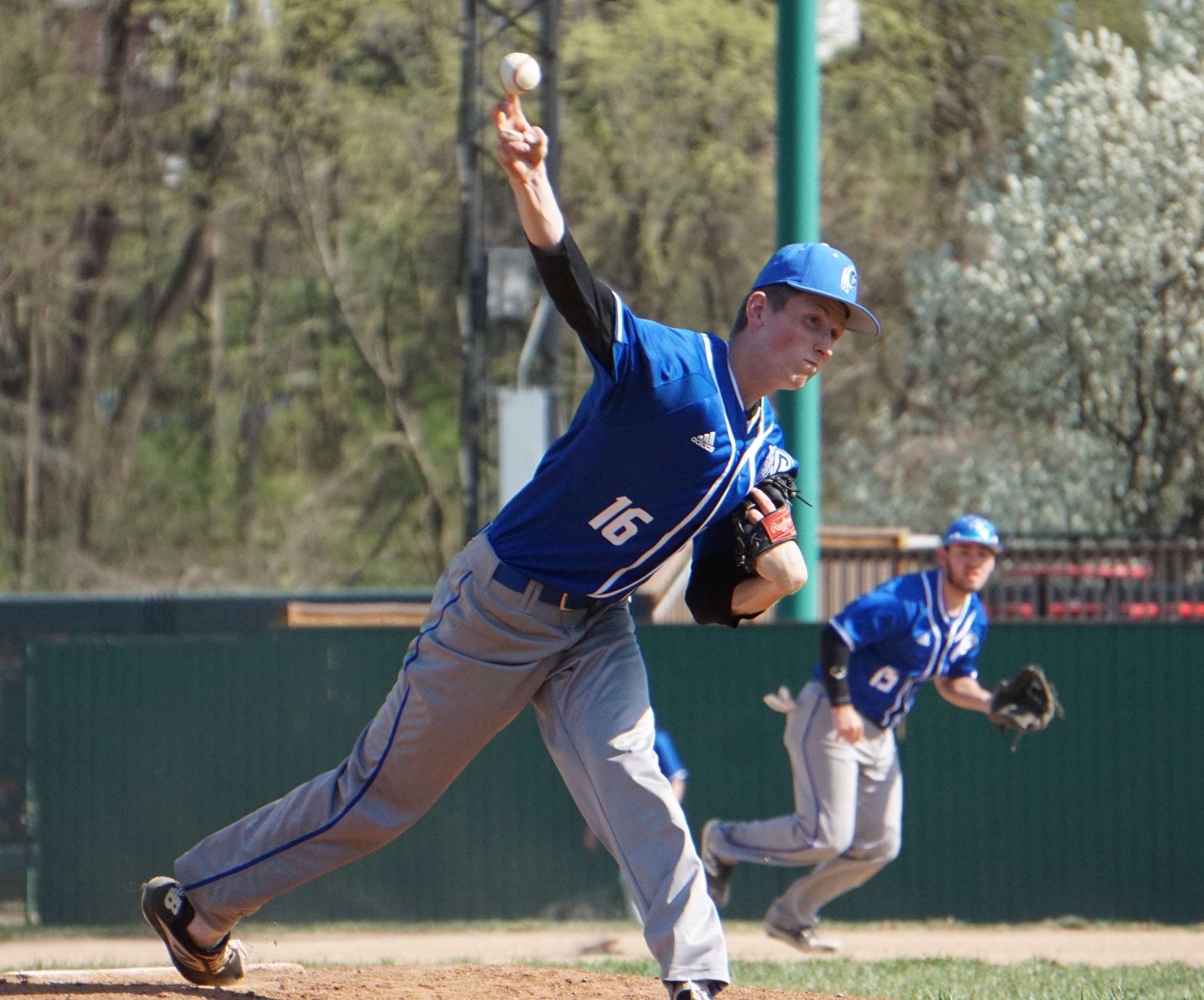 St. Joseph Central's Gavin Maltsbarger tossed a complete game in a 10-6 win over Savannah Monday. Photo by Tommy Rezac.