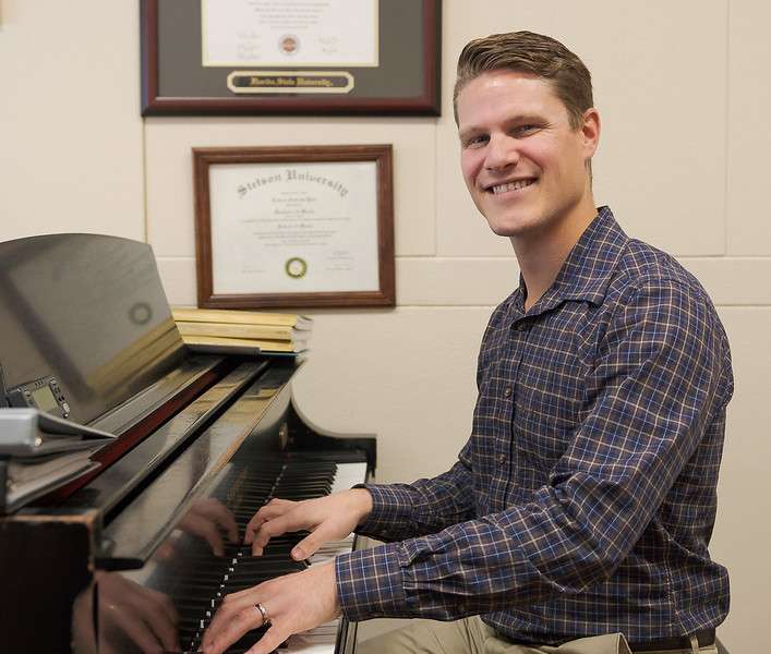 Chadron State College Accompanist Bobby Pace, pictured above, learned in March 2021 that one of his private vocal music students, Chadron High School senior Lateisha Ngoi, has been accepted to Juilliard. (Photo by Daniel Binkard/Chadron State College)