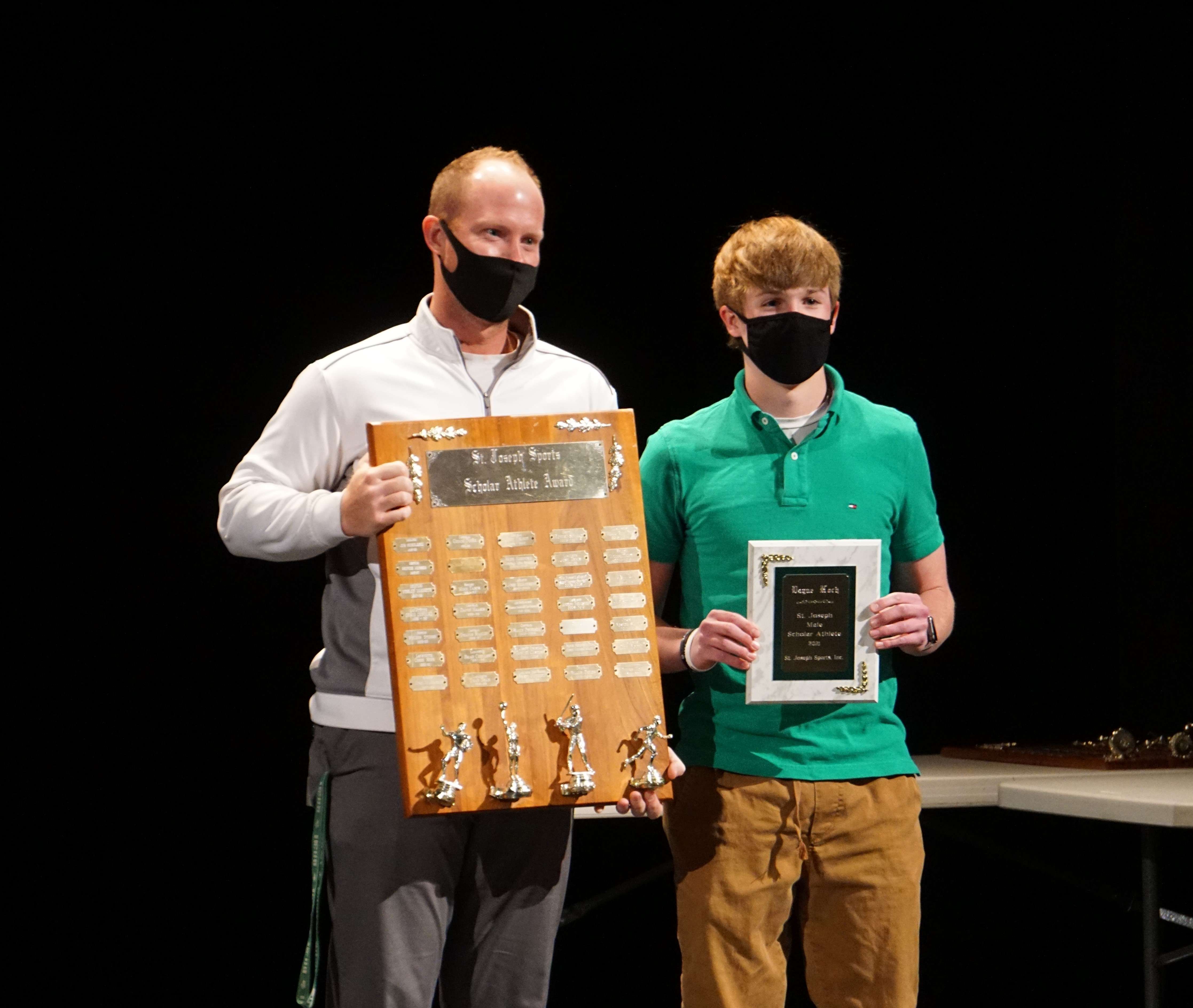 Dayne Koch (right) with Lafayette athletic director Corey Gilpin. Photo by Tommy Rezac.