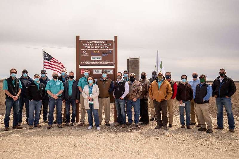<b>Representatives from Ducks Unlimited and partner organizations gathered for the April project dedication ceremony.</b> Photo courtesy <a href="http://ducks.org">Ducks Unlimited</a>