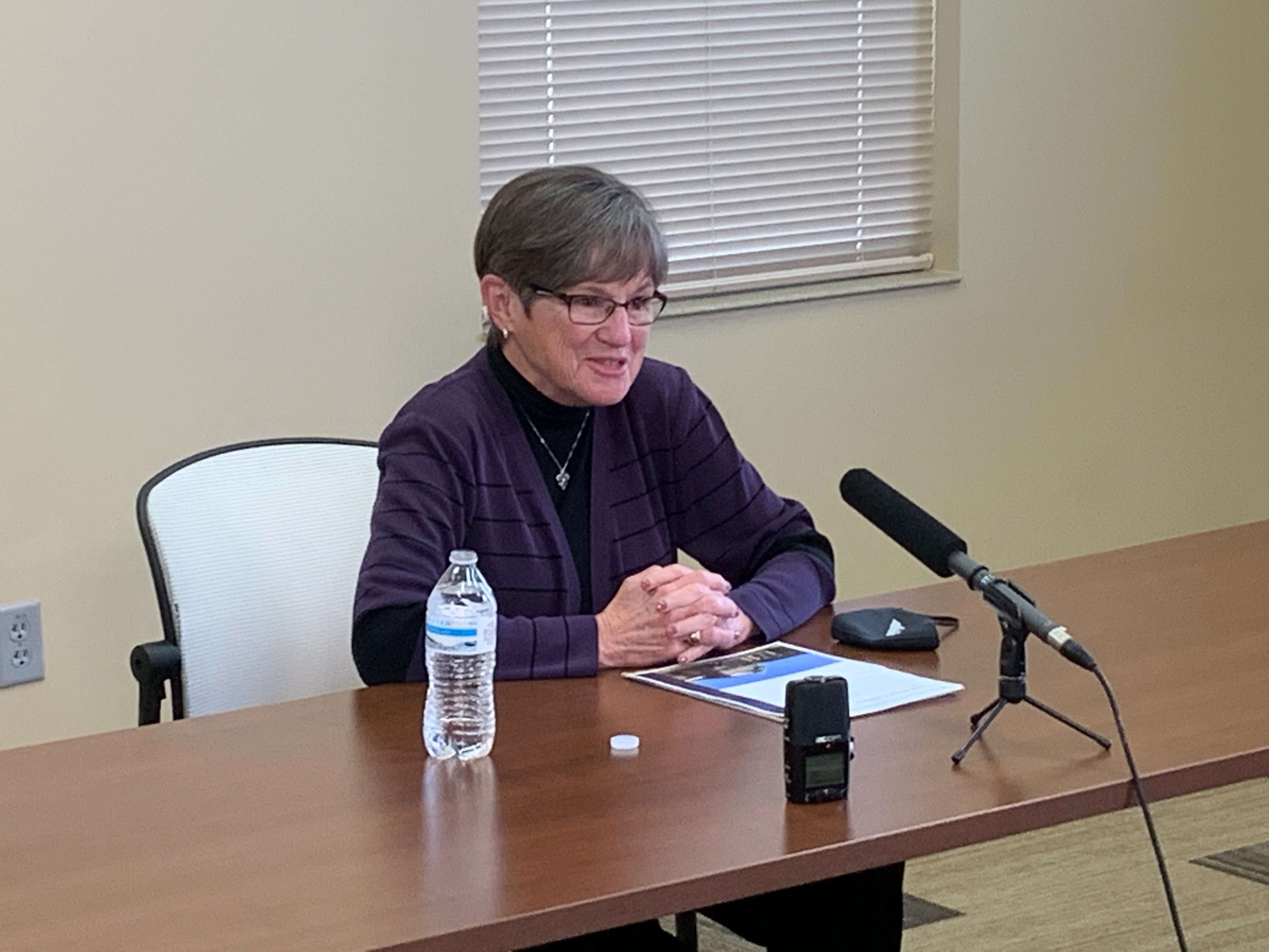 Gov. Kelly held a press conference after touring the hospital in Great Bend.