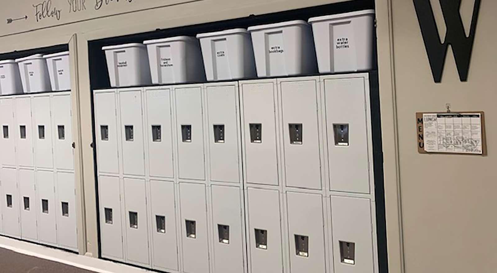 New lockers at Westside School help students learn routines so they can transition back to their home schools. This is one of several physical improvements being done at the school. Courtesy photo