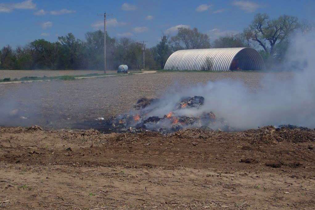 <b>Some of the burning trash from the truck.</b>