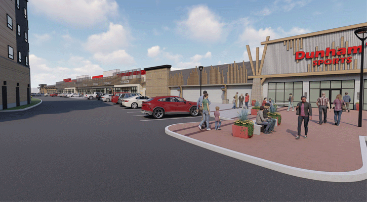 A rendering provided by Rev Development shows the outdoor concept planned for the renovation of the North Platte Mall.