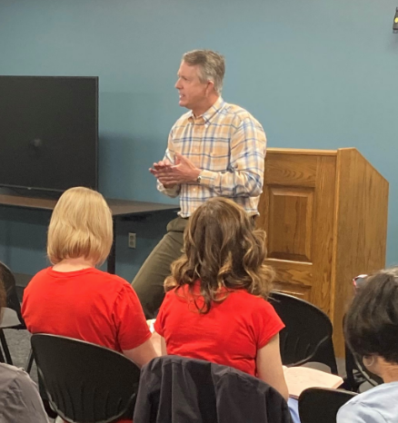 Senator Marshall during Saturday town hall meetings in northeast Kansas.