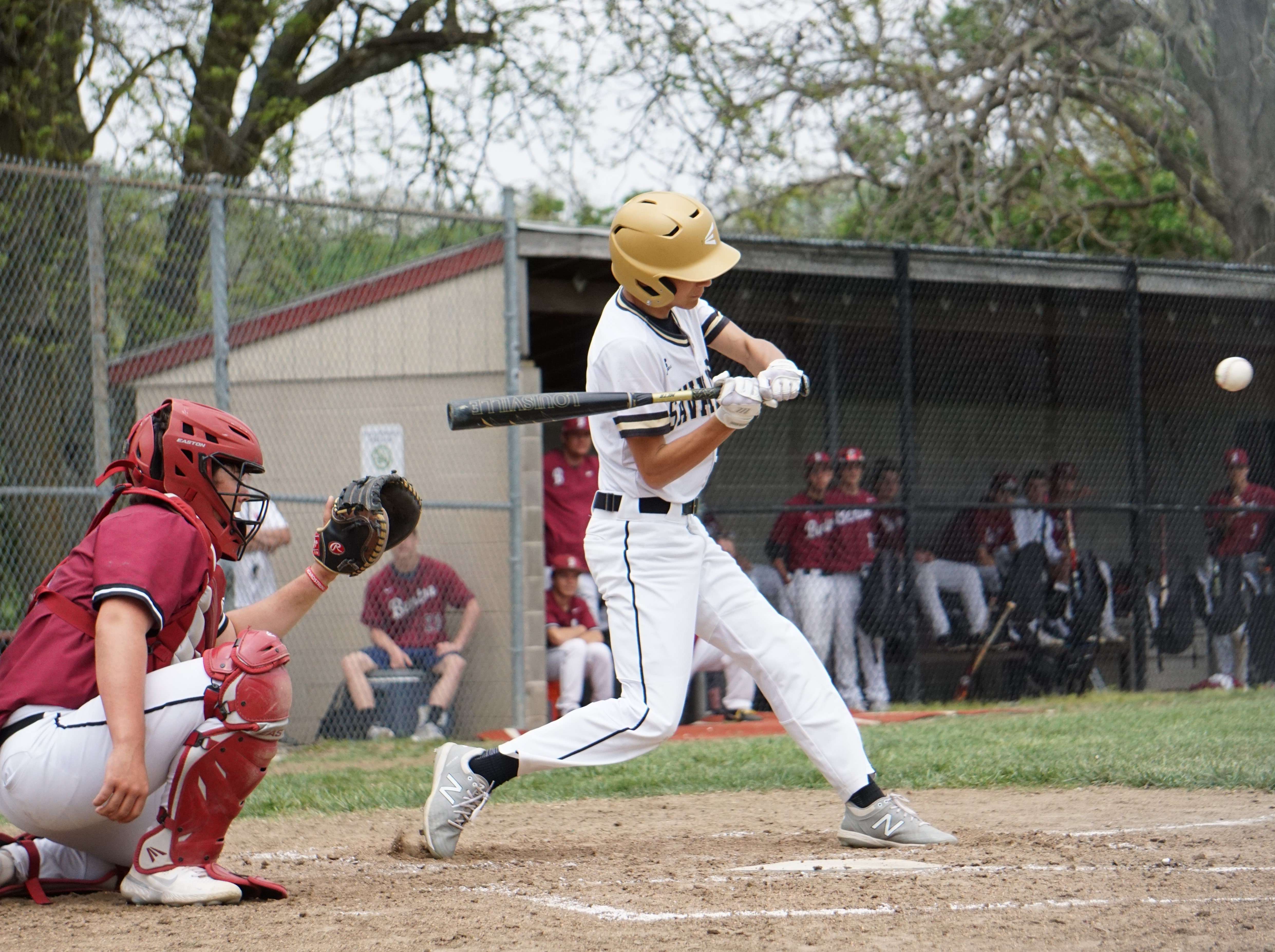 Savannah's Truman Bodenhausen went 3-for-5 at the plate with a run scored and two RBIs Saturday. Photo by Tommy Rezac.
