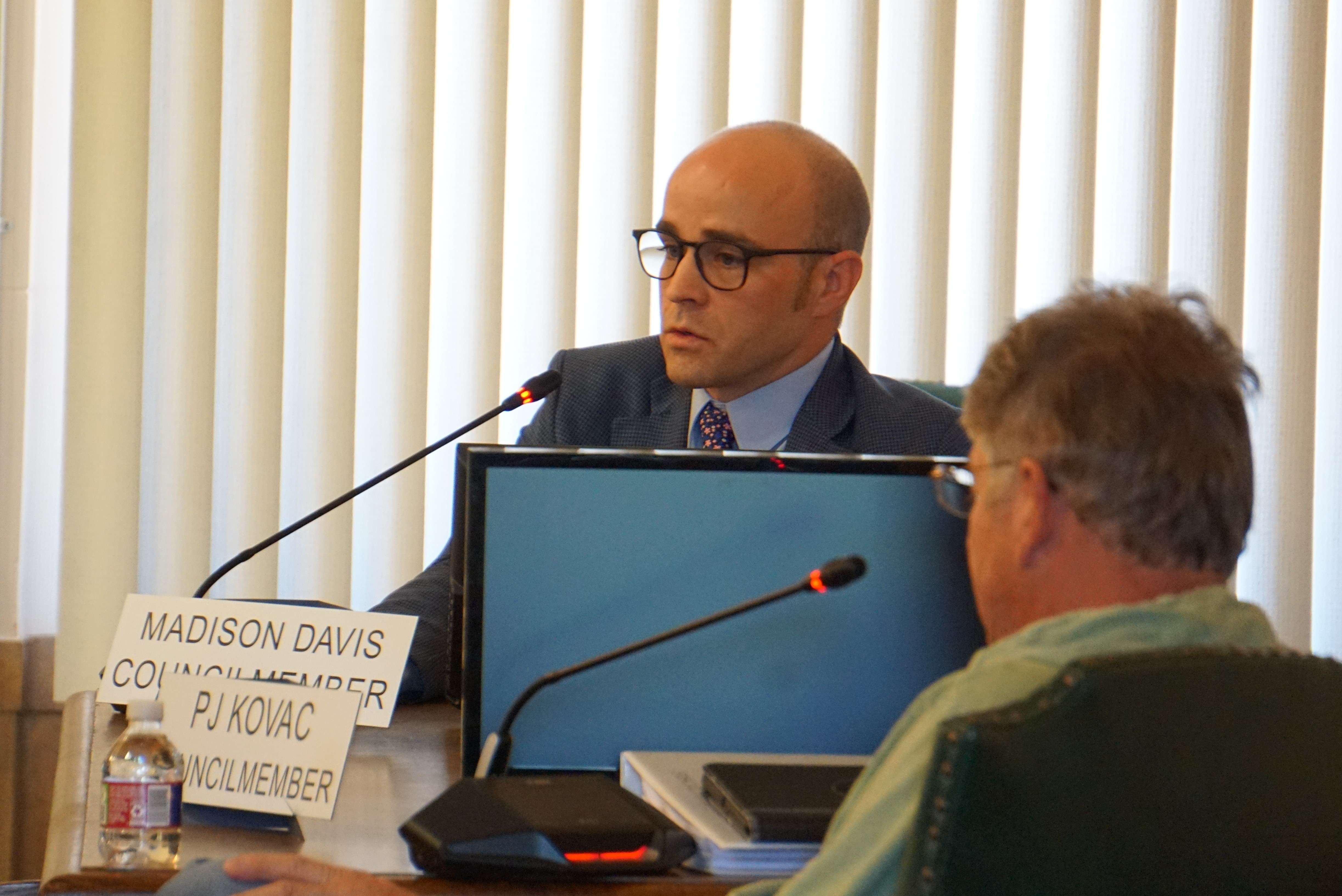 Council Member Madison Davis discusses the proposed sales tax increase / Photo by Whitnee Ice
