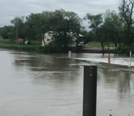 Flooding in Russell County -photo Kansas Department of Transportation