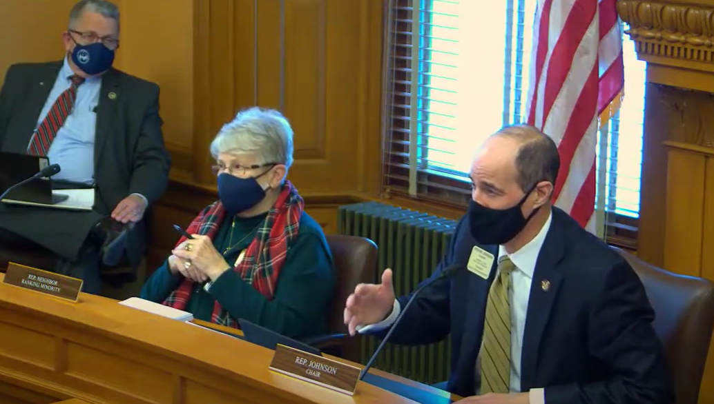 <b>Republican state Rep. Steven Johnson, an Assaria farmer running for the GOP nomination for state treasurer, is officially alone in the GOP race but expects the field to expand.</b> (Screen capture/Kansas Reflector)