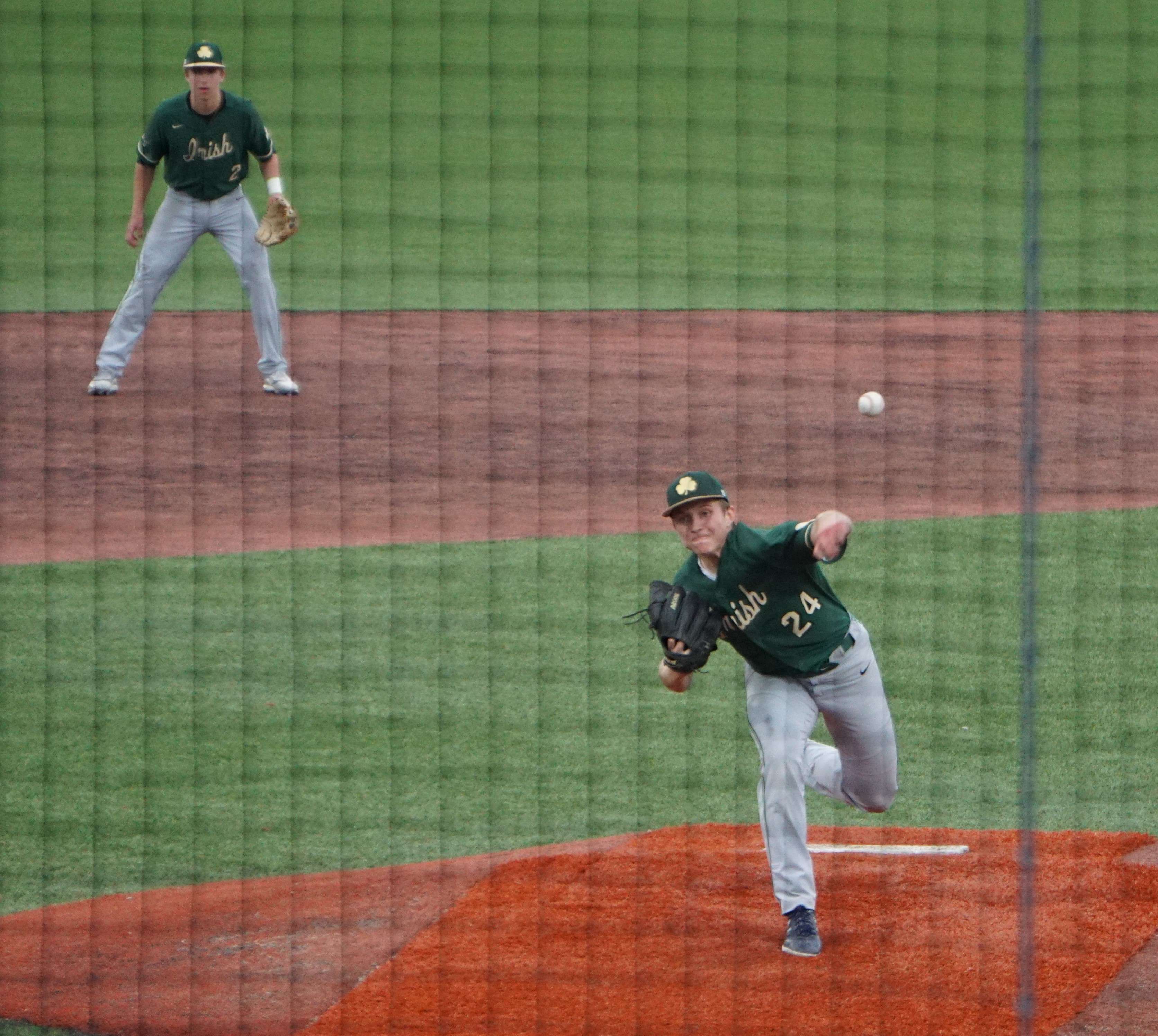 Lafayette's Brayden Luikart (bottom) struck out nine in six innings pitched in Wednesday's Class 4 state semifinal. Photo by Tommy Rezac.