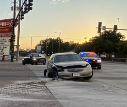 Police on the scene of the crash during the chase on Wednesday evening -photo courtesy KWCH