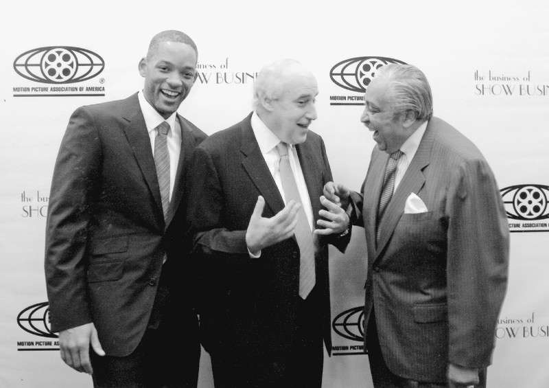 <b>Will Smith, Dan Glickman and U.S. Rep. Charles Rangel of New York during a Motion Picture Association symposium in 2003. Smith spoke about the impact of the movies on American culture.</b> (Submitted)