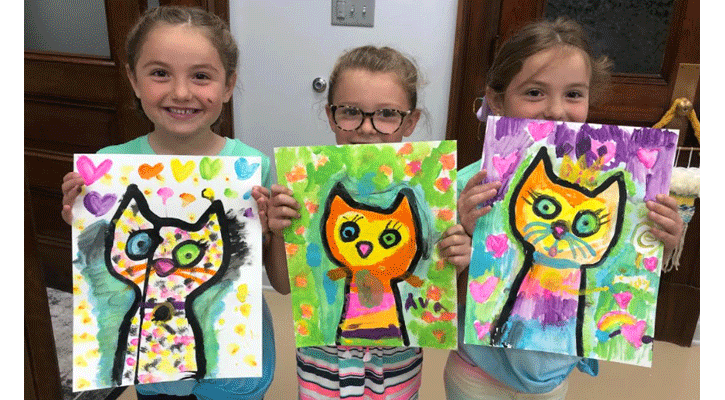 Shorman made the donation during a children's art class at PAC. They were so cute we just had to share.