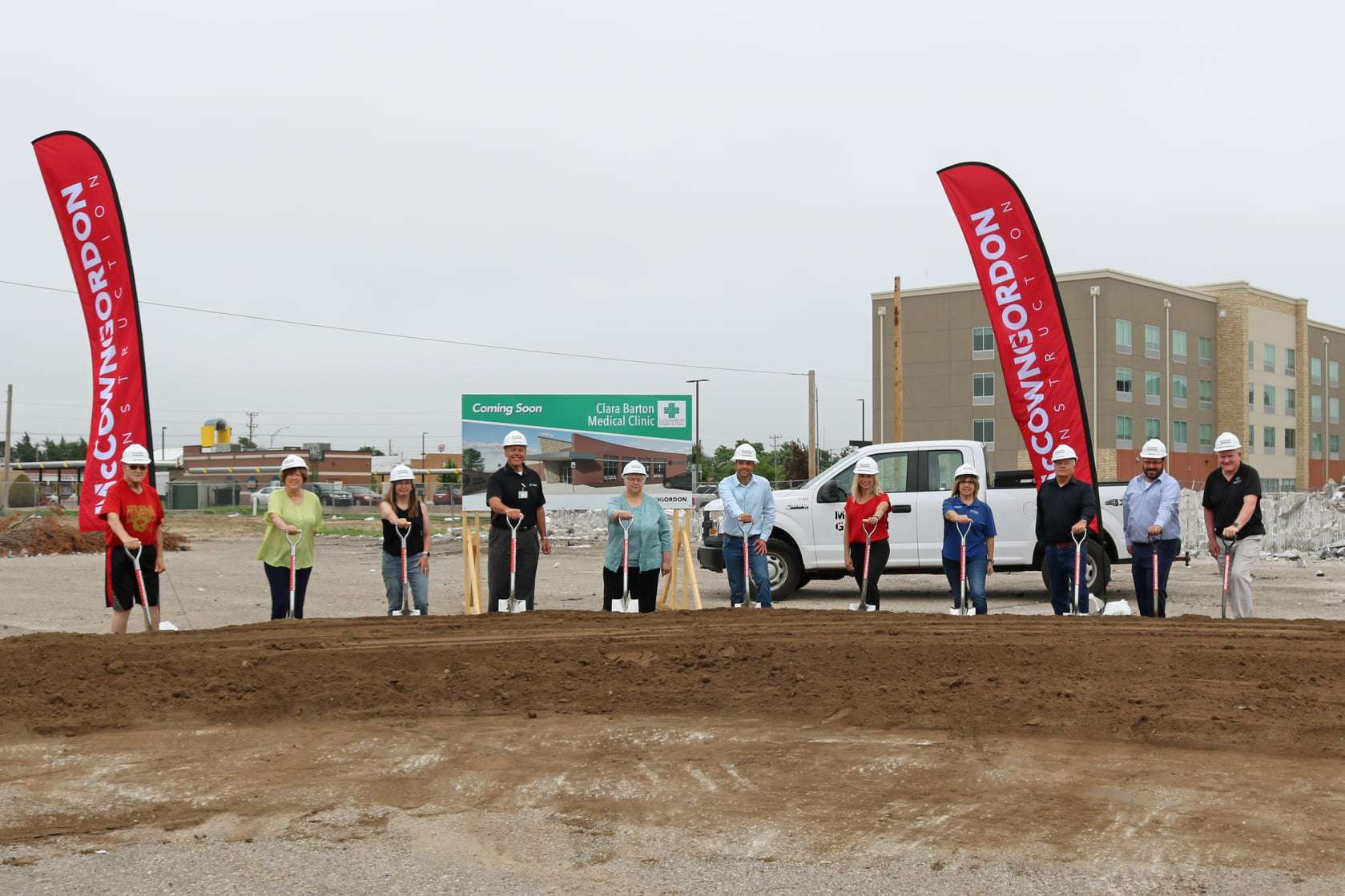 A groundbreaking ceremony at the site of the new Clara Barton Medical Clinic