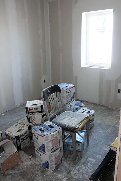 The First Step Housing Project will have four units, each with a bunk bed and a private bathroom. This is one of the bedrooms, which is nearing completion.&nbsp;Cristina Janney/Hays Post