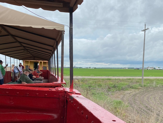 A view from the Abilene and Smoky Valley Railroad's excursion train from Abilene through the Smoky Hill River Valley to Enterprise, Kansas. (Jenny Towns)