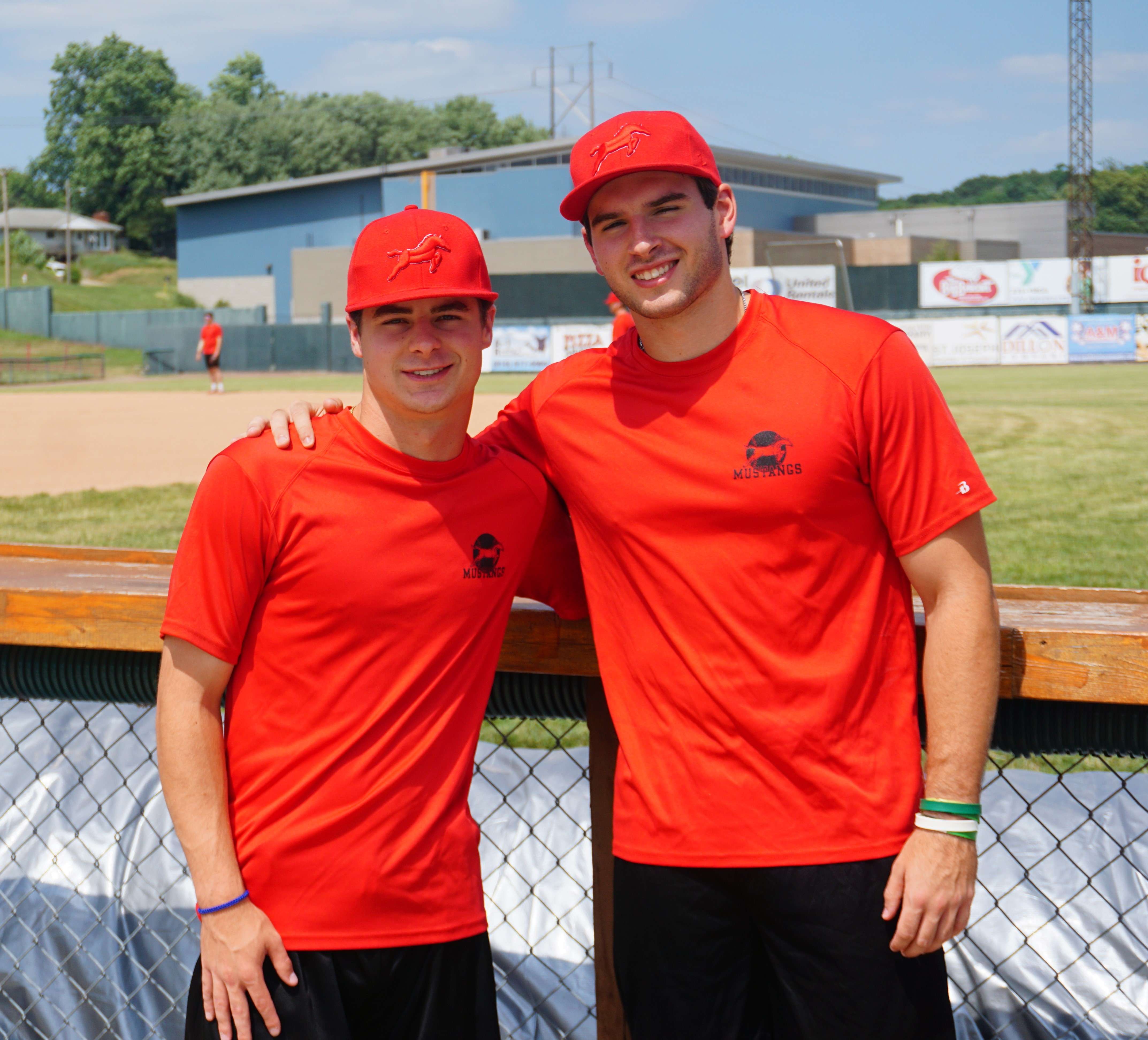 Cole Slibowski (left) and Ike Book (right) are 2019 graduates of Lafayette High School. Two years later, they find themselves on the same team in St. Joseph yet again. Photo by Tommy Rezac.