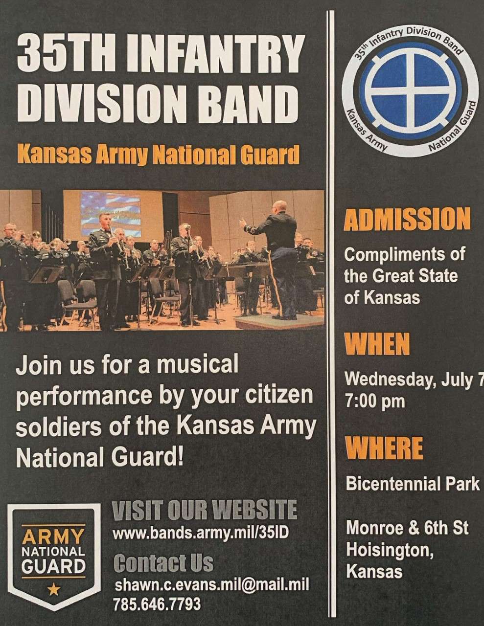 35th Infantry Band to perform in Hoisington