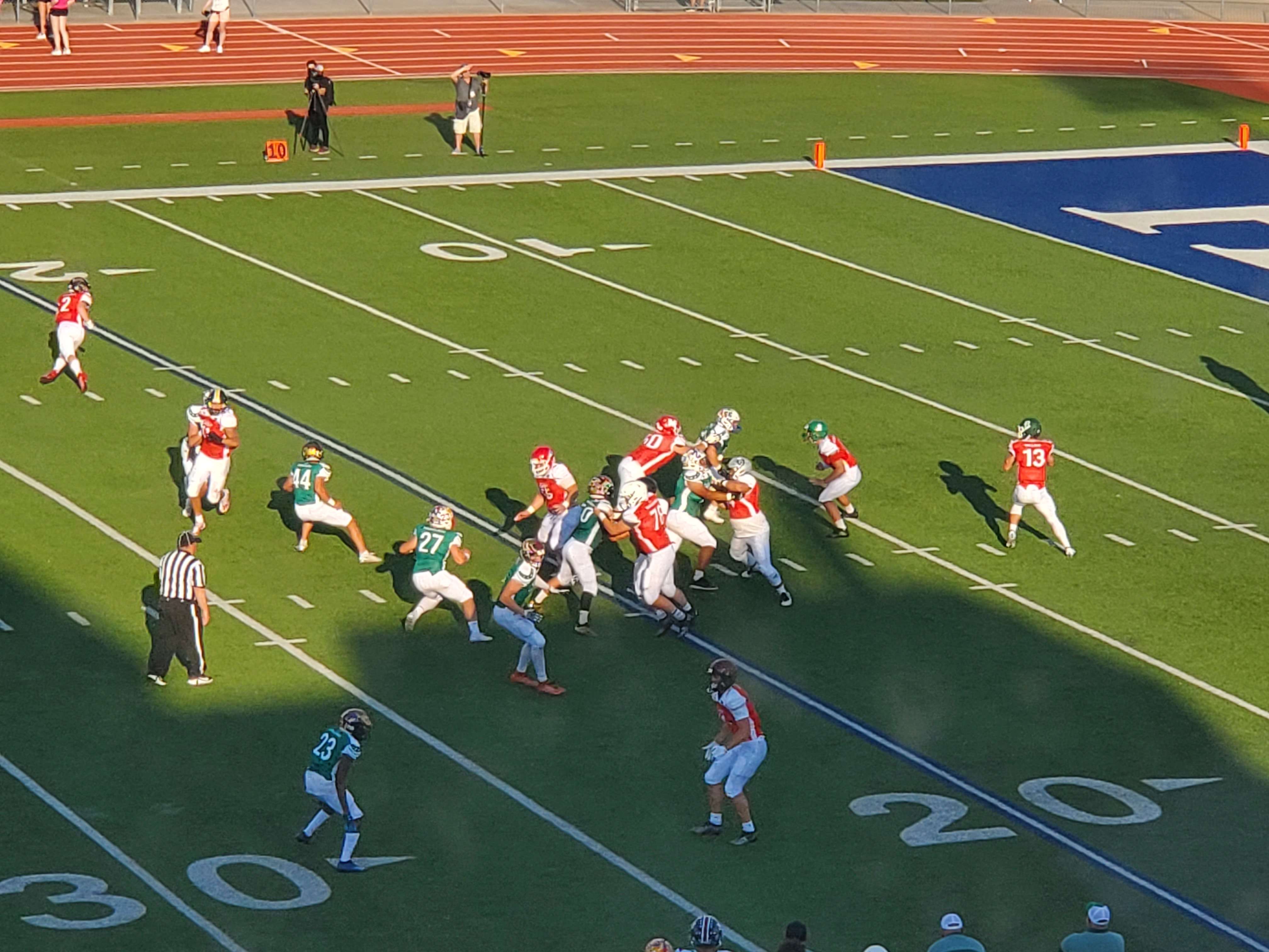 Jackson Miller (13) went 6 of 14 for 91 yards and an interception. Miller also ran for 18 yards.