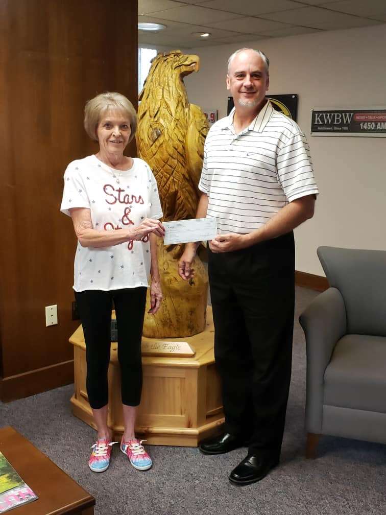 KWBW's Rob Dreher with Week 7 Winner - Nancy Dunkin - Hutchinson