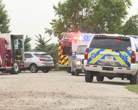 First responders on the scene Thursday afternoon in Goddard -photo courtesy KAKE