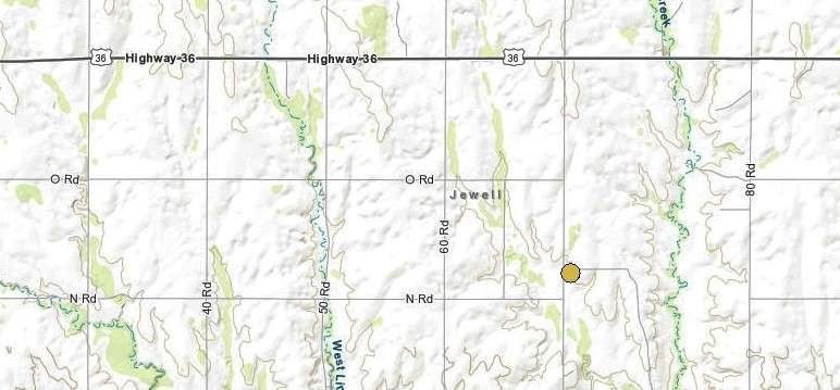 <b>The location of the second quake.</b>