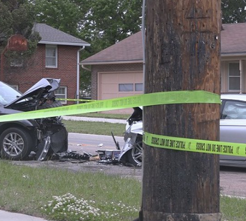 Scene of the fatal May 9 crash -photo courtesy WIBW TV