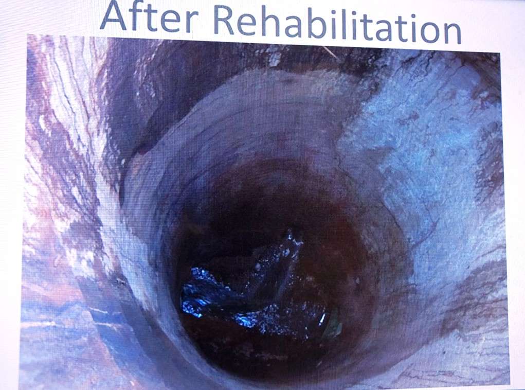 A rehabbed manhole (Photo by City of Hays)