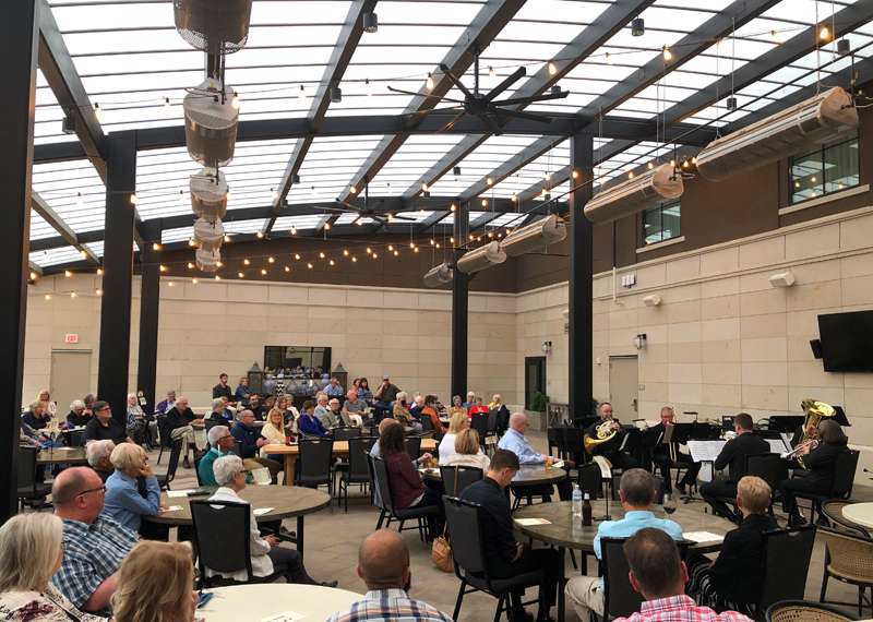 <b>A previous outdoor Salina Symphony Brass Quintet Chamber Concert at Homewood Suites.</b>&nbsp; Photo courtesy Salina Symphony