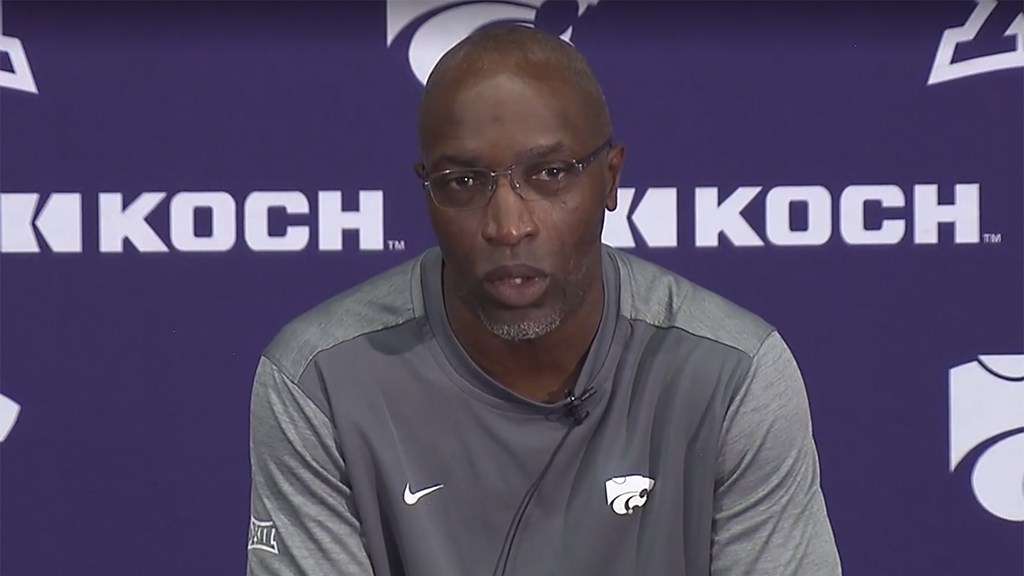 K-State Assistant Coach and Cornerbacks Coach Van Malone speaks to the media Tuesday in Manhattan.