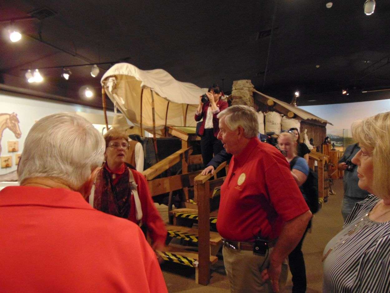 Gov. Parson and First Lady Teresa Parson listen to the presentation by Daffron.