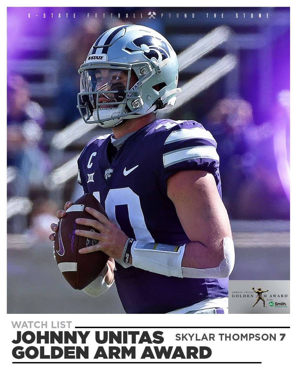K-State’s Thompson Lands on Unitas Golden Arm Award Watch List