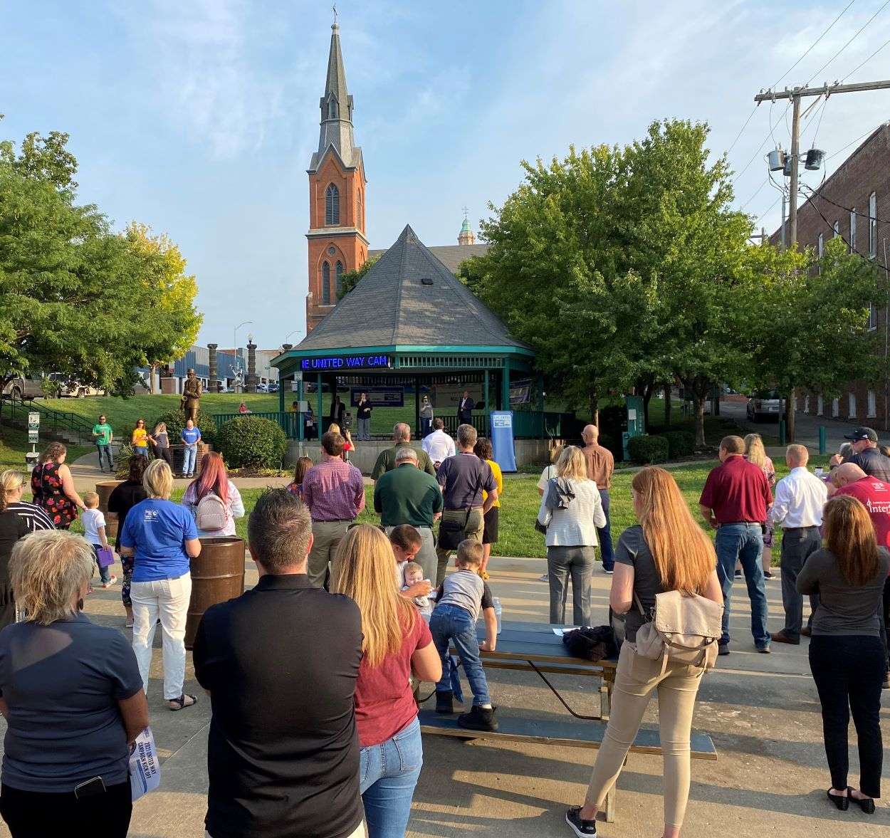 Donors gathered in Felix Street Square for the Campaign Kickoff/ Staff Photo