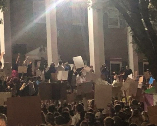 Protests at the University of Kansas photo courtesy WIBW TV