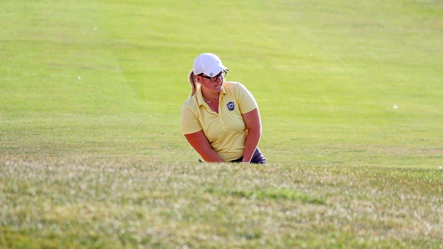 FHSU's Kerrigan Rudolph at the Swam Memorial (Courtesy CCU Athletics)