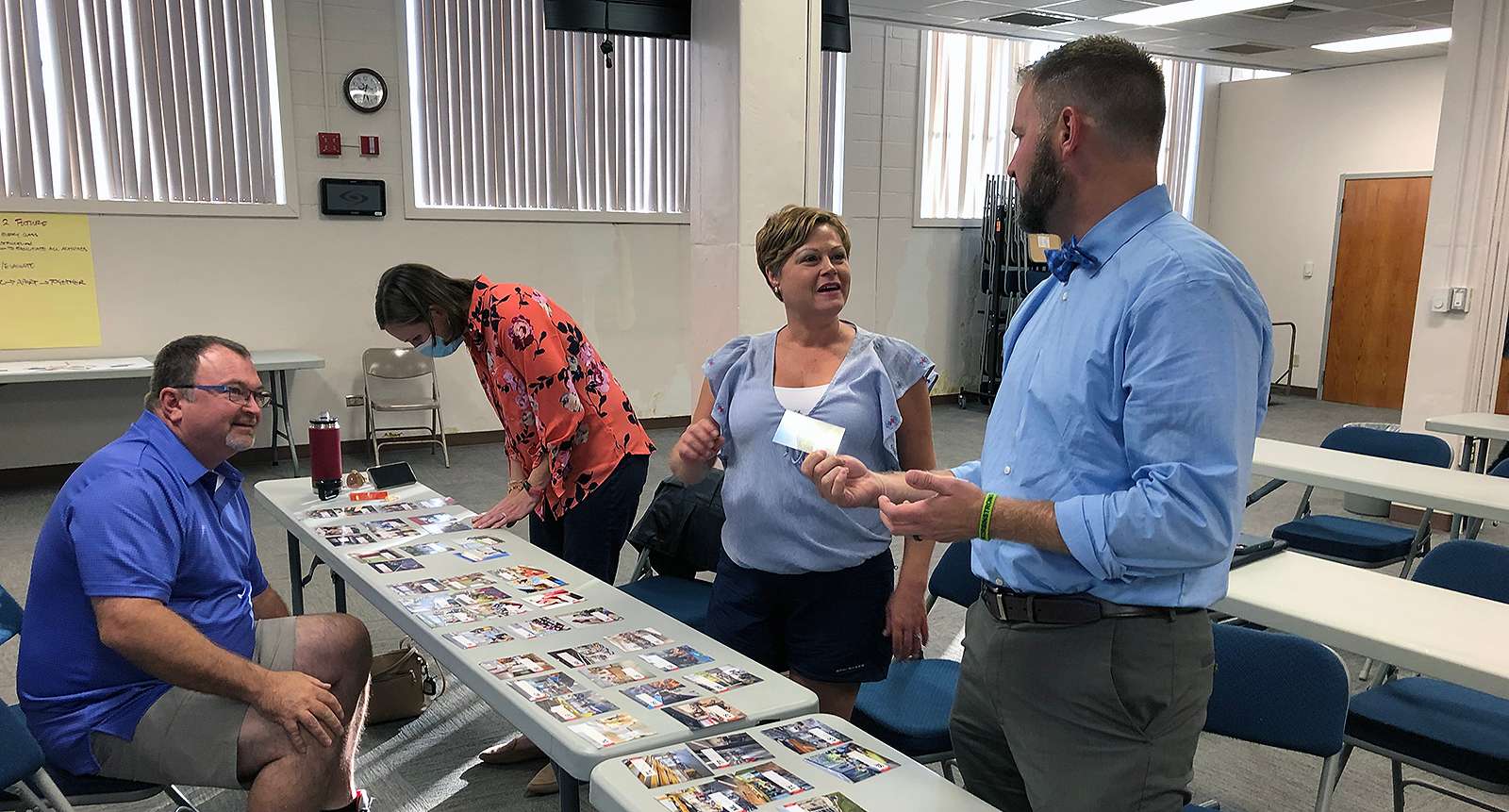 Members of the Hays community bond committee discuss priorities for new or renovated spaces that could be included in a bond issue. Cristina Janney/Hays Post