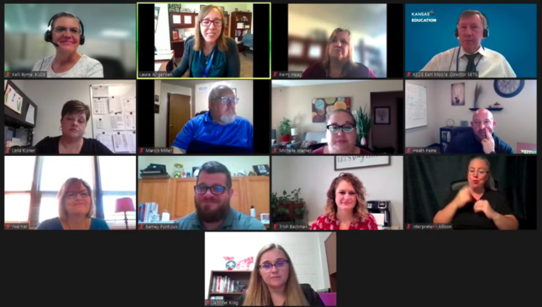 The Kansas State Special Education Advisory Council solicited stakeholder input to finalize new target metrics for the state performance plan. The council voted without opposition to approve new graduation rates, dropout rates and parental involvement goals, among other indicators. (Screenshot of Kansas State Department of Education YouTube)