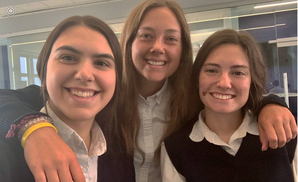 TMP-Marian seniors Julia Meitner,&nbsp;Jessica Herrman and&nbsp;Maggie Baalmann are working on a capstone project to improve the basketball court at&nbsp;Seven Hills Park, 33rd and Hillcrest, near the ARC Park.