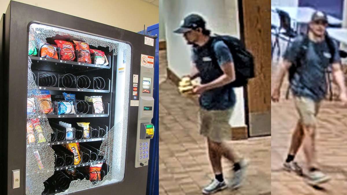 K-State Police search for man who damaged a vending machine