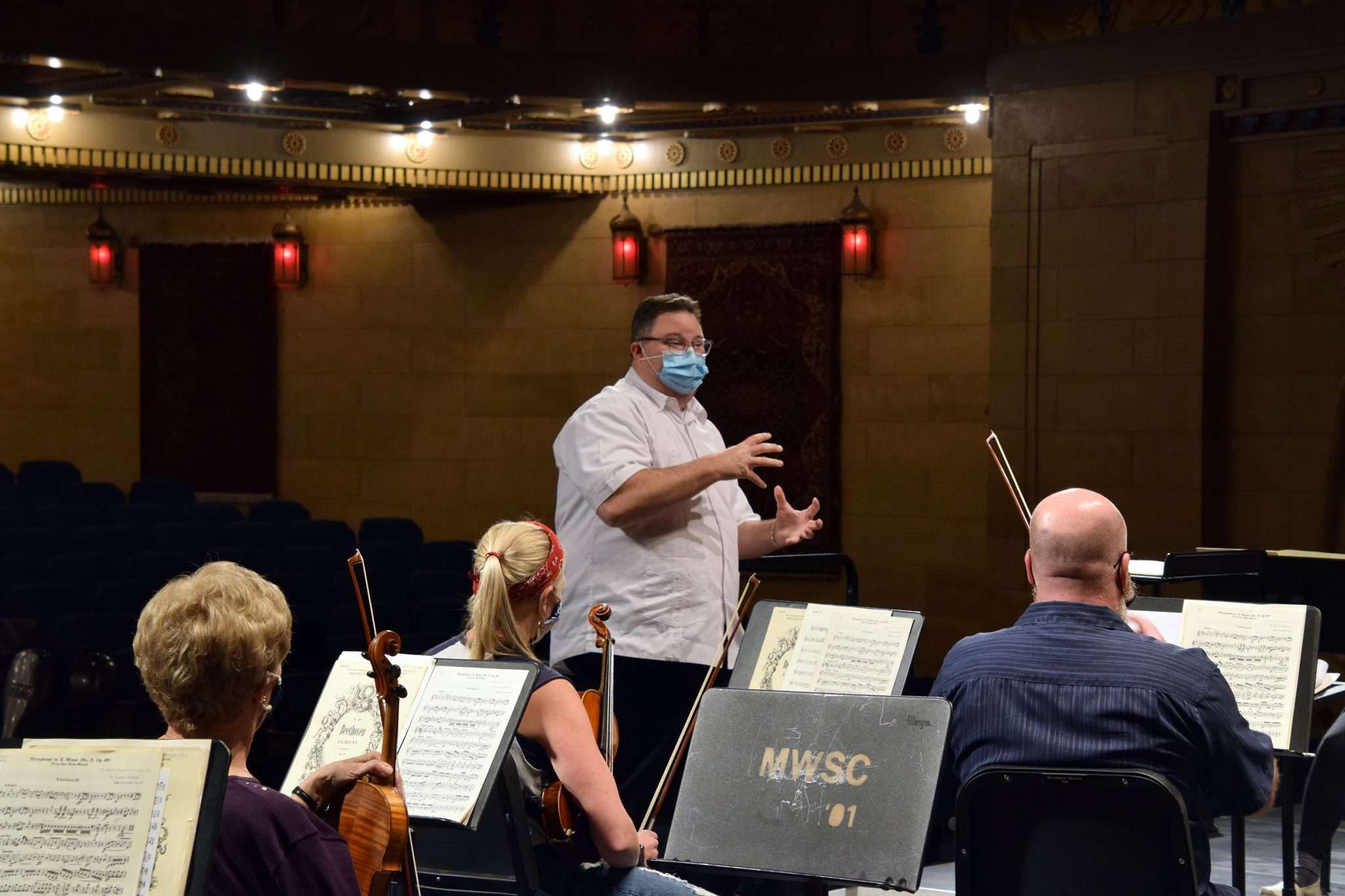 New conductor Chris Kelts and the Saint Joseph Symphony returned to the Missouri Theatre stage on Saturday/ Photo provided by the Saint Joseph Symphony Facebook