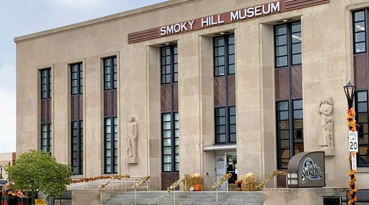 <b>The area around the Smoky Hill Museum in downtown Salina was beginning to take on a festive air Friday as workers prepared for the museum's Street Fair.</b> Salina Post photo