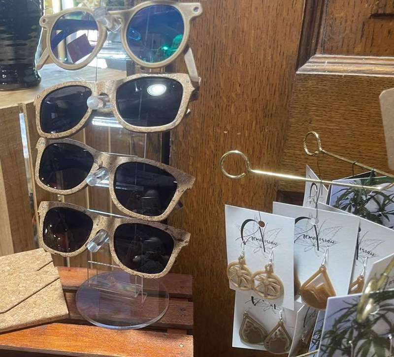 <b>These sunglasses and earrings are among the hemp items now being sold in The Flower Nook, 208 E. Iron.</b> Photo courtesy <a href="https://www.facebook.com/TheFlowerNookSalina">The Flower Nook </a>Facebook page