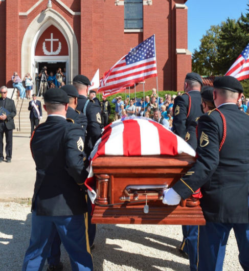 The remains of Fr. Emil Kapaun arrived in Pilson Saturday -photo courtesy Catholic Diocese of Wichita&nbsp;