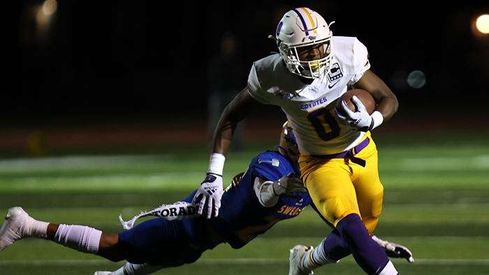 <b>Stevie Williams runs away from a Swede defender.</b> Photo courtesy <a href="http://kwucoyotes.com">kwucoyotes.com</a>