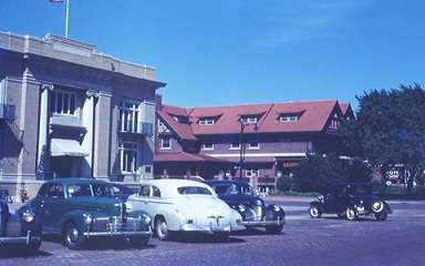 1945 Color Slides - 28 E. 2nd  &amp;  Bisonte Hotel - 100 E. 2nd. Photo courtesy of Steve Harmon.