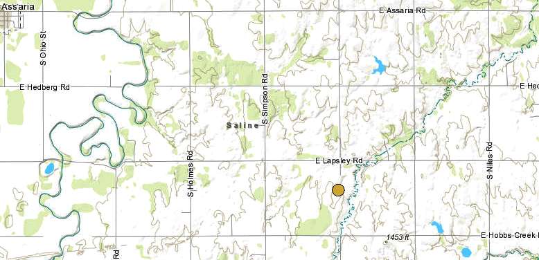 <b>The 1:10 a.m. Friday, 2.7 magnitude quake.</b> Maps courtesy Kansas Geological Survey